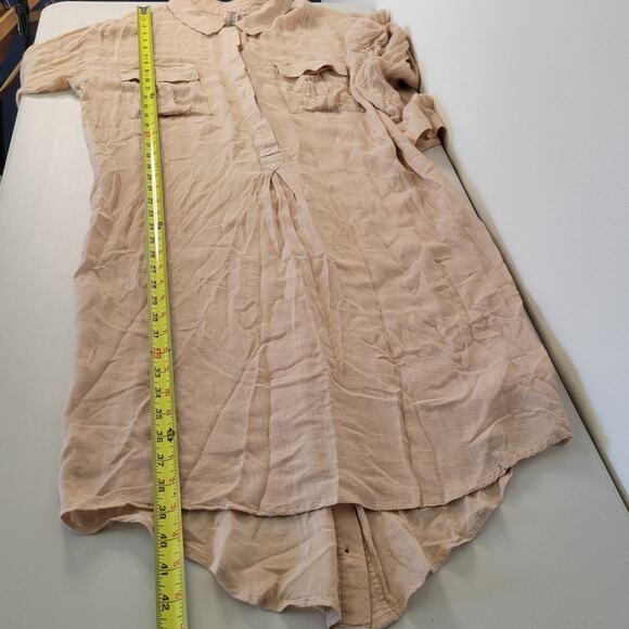 Free People Women's Tan Flowy Shirt Dress Women's M Wool Blend - Picture 9 of 13